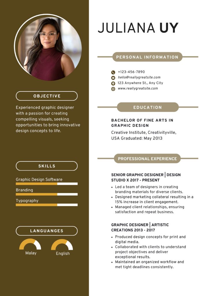 Sample resume 3: creative professional in graphic design