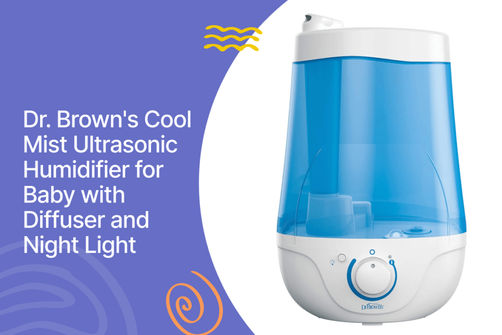 Dr. Brown's cool mist ultrasonic humidifier for baby with diffuser and night light