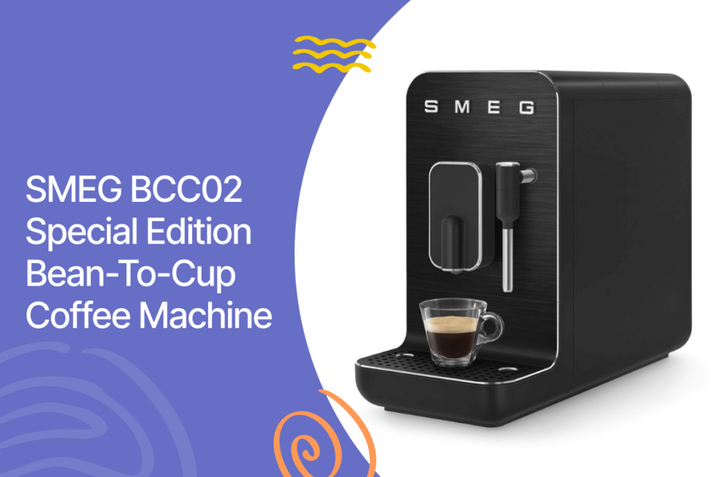 Smeg bcc02 special edition bean-to-cup coffee machine with steam wand, 50's retro style aesthetic