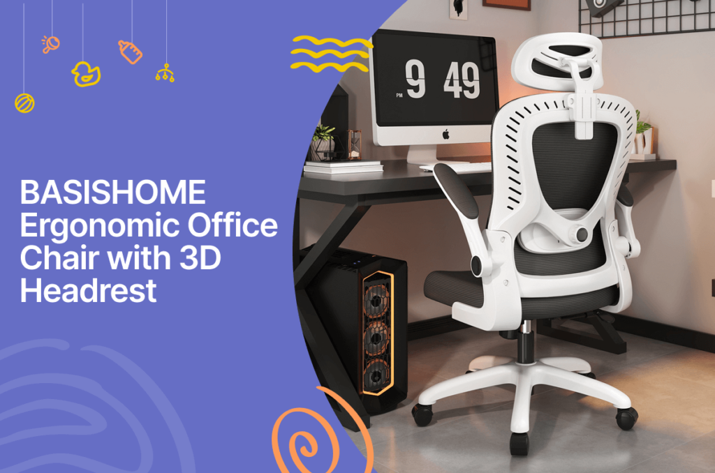 Basishome ergonomic office chair with 3d headrest