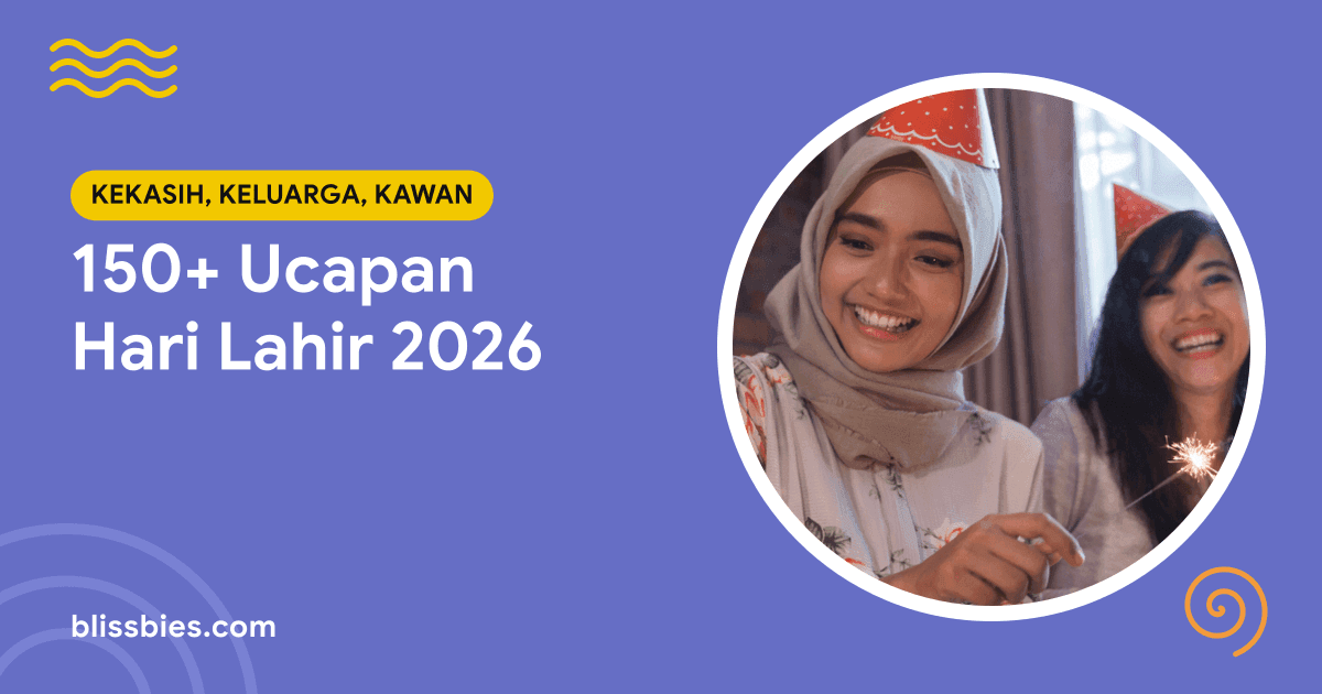Kad tajuk Blissbies: 150+ Ucapan Hari Lahir 2026, dengan wanita meraikan hari lahir dengan bunga api kecil