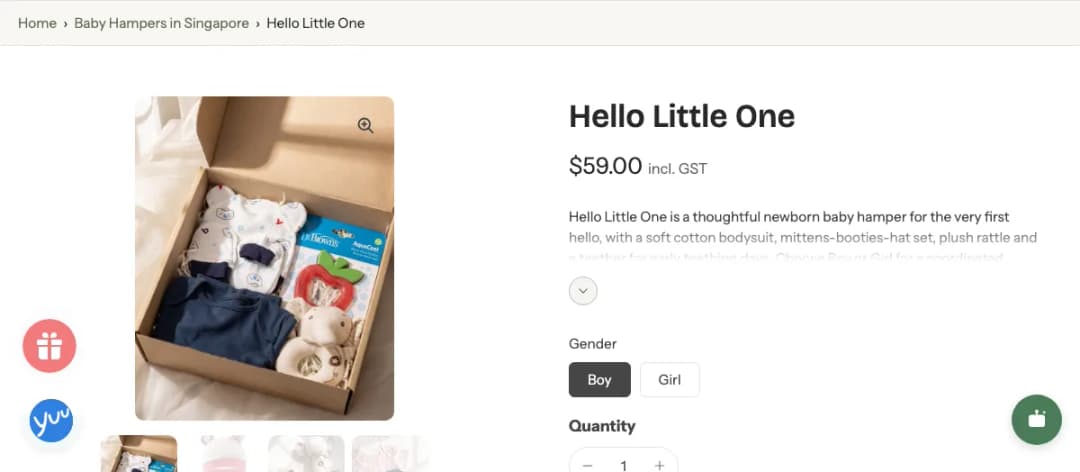 Hello Little One baby hamper (S$59) on windflowerflorist.com, taken 24 Oct 2026