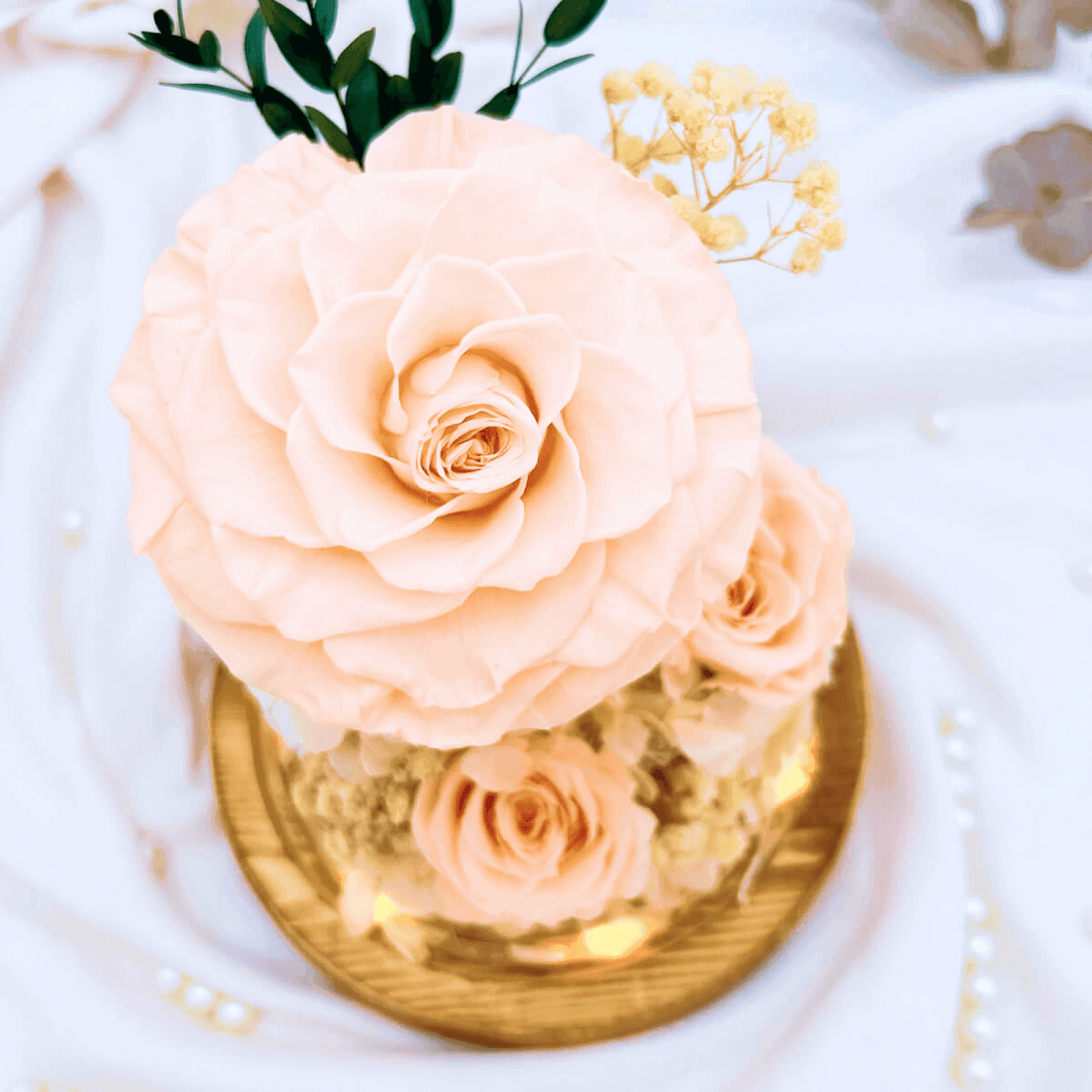 Peach Rose Preserved Flower Dome – prod peah rose, photo 3