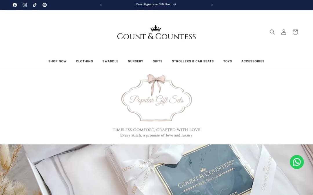 Screenshot of the Count & Countess popular gift sets page, taken 17 Oct 2026