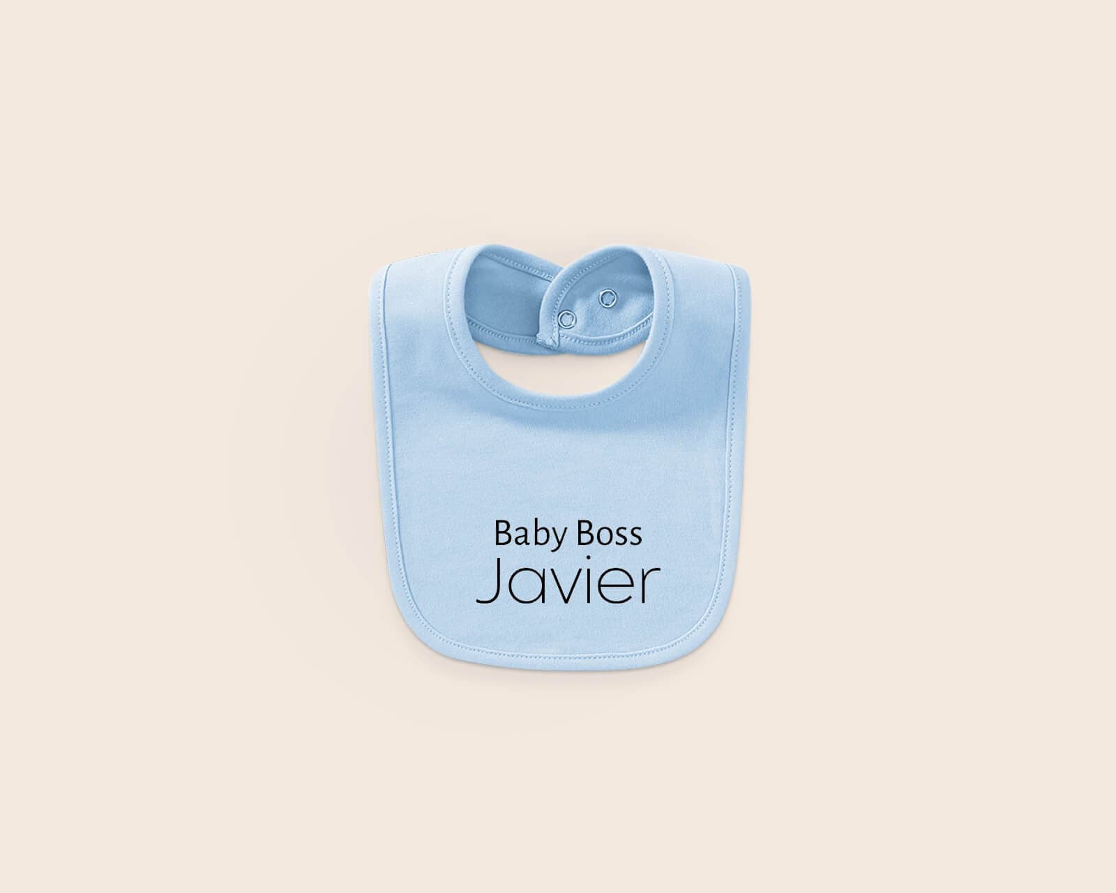 Blissbies Personalised Cotton Bibs – blue bib, custom design