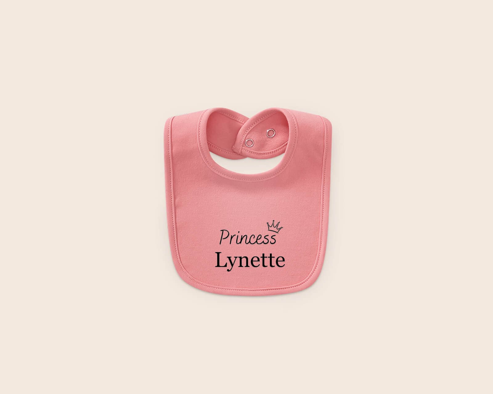 Blissbies Personalised Cotton Bibs – pink bib, custom design