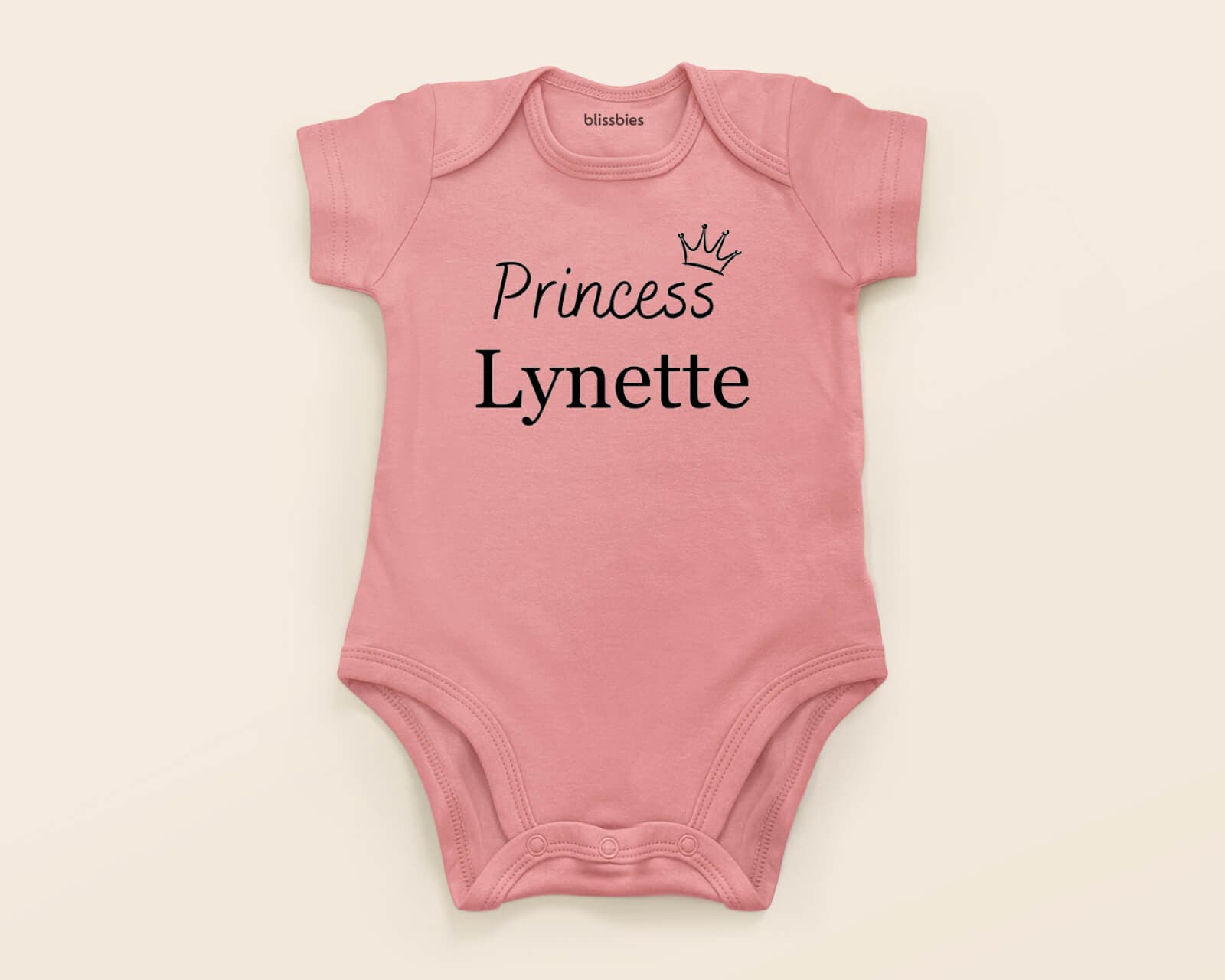 Personalised Baby Romper – Princess Baby – pink romper, princess baby design