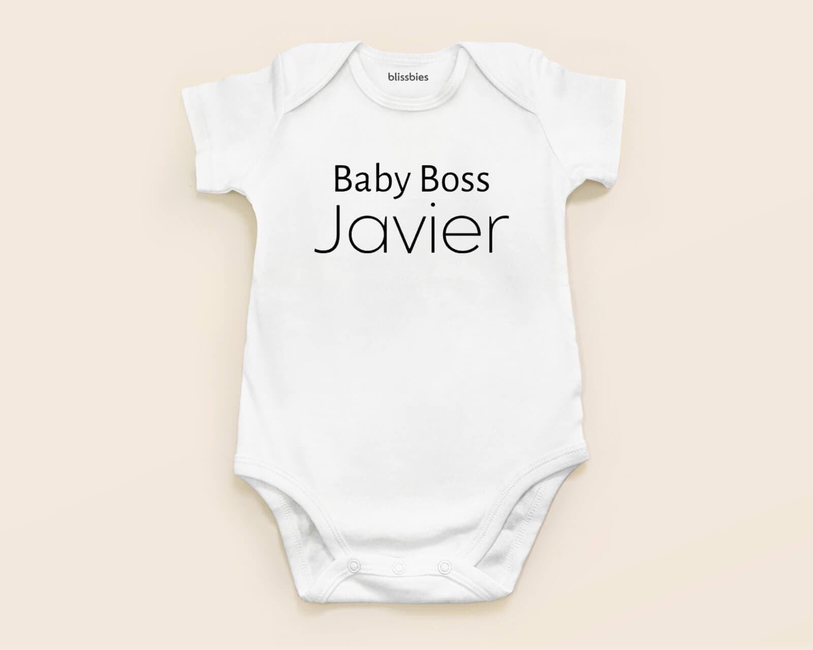 Personalised Baby Romper – Baby Boss – white romper, baby boss design