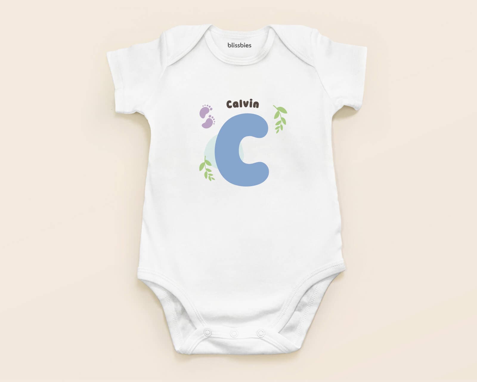 Personalised Baby Romper β Alphabet Style β white romper, milestone style 4 custom design, photo 4