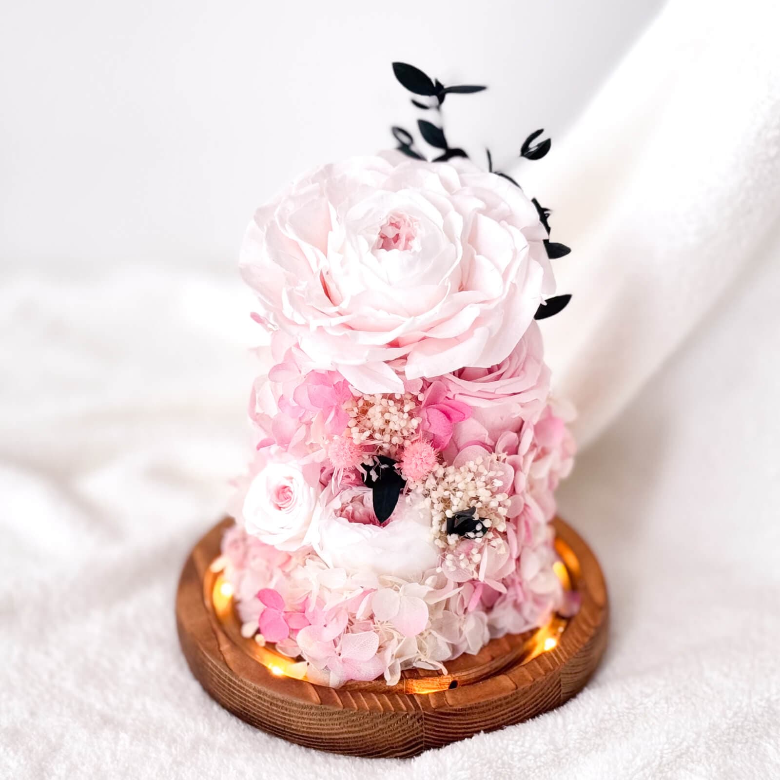 Pink Preserved Flower Dome – pink blush rose preserved flower dome, photo 2