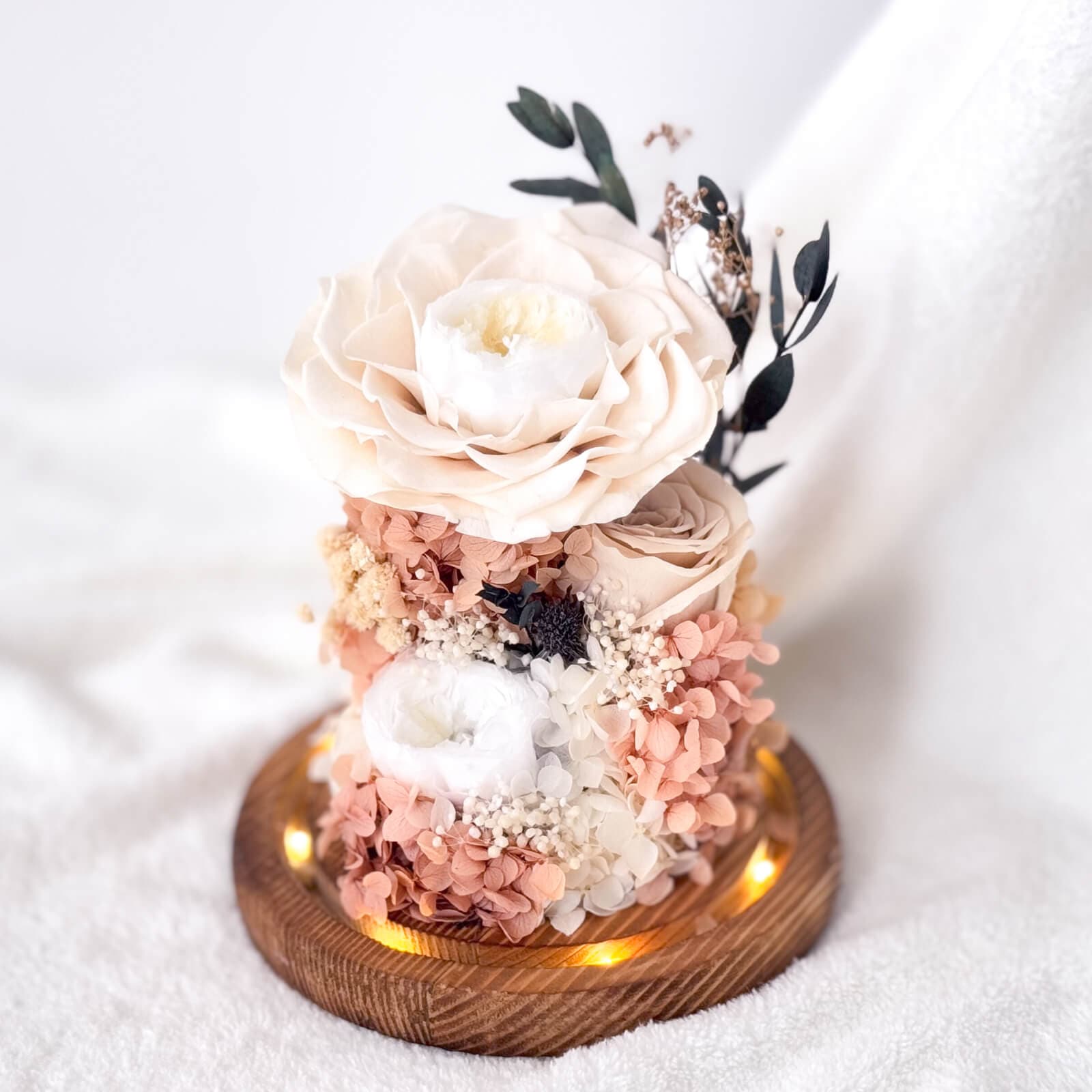 Peach Rose Preserved Flower Dome – photo 2