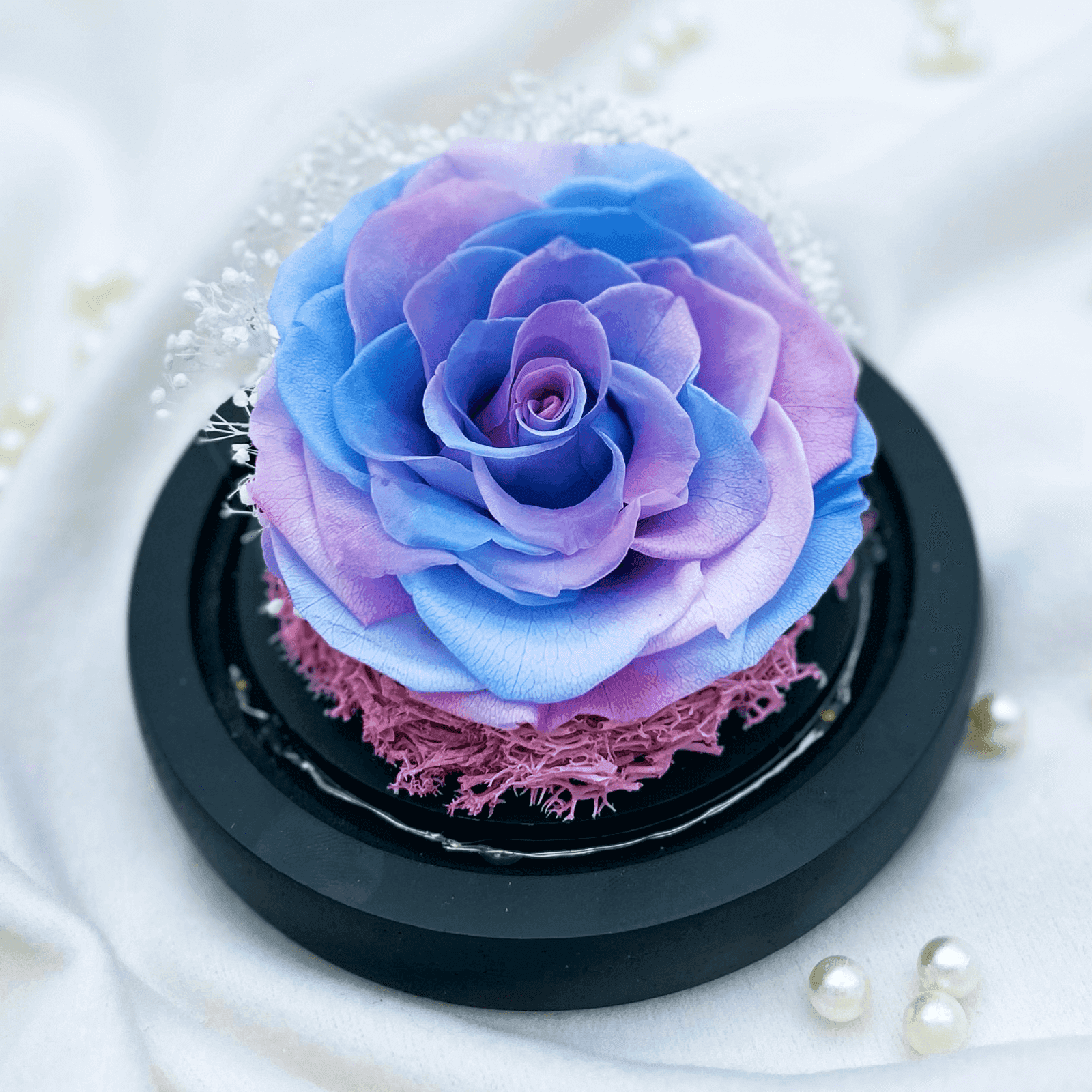 Baby Blue Preserved Flower Dome – blue prod baby, photo 3