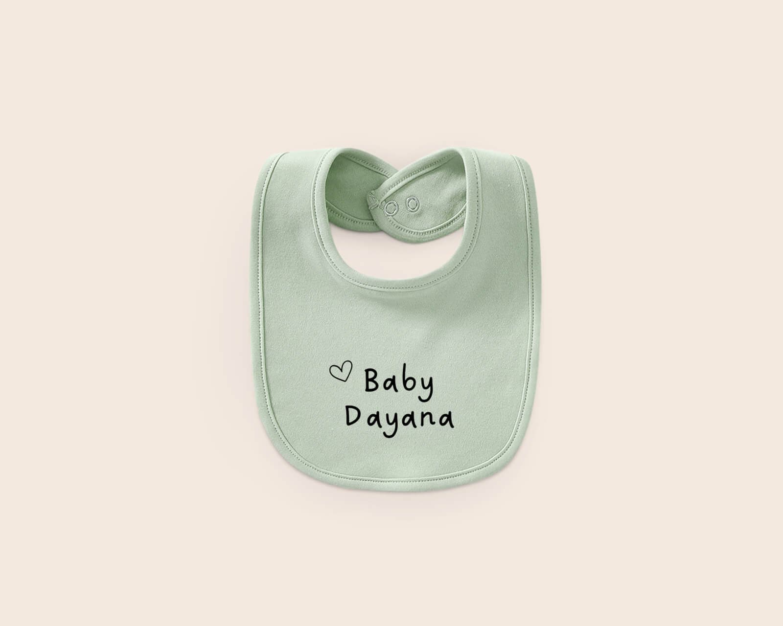 Blissbies Personalised Cotton Bibs (Set of 2) – green bib, custom design