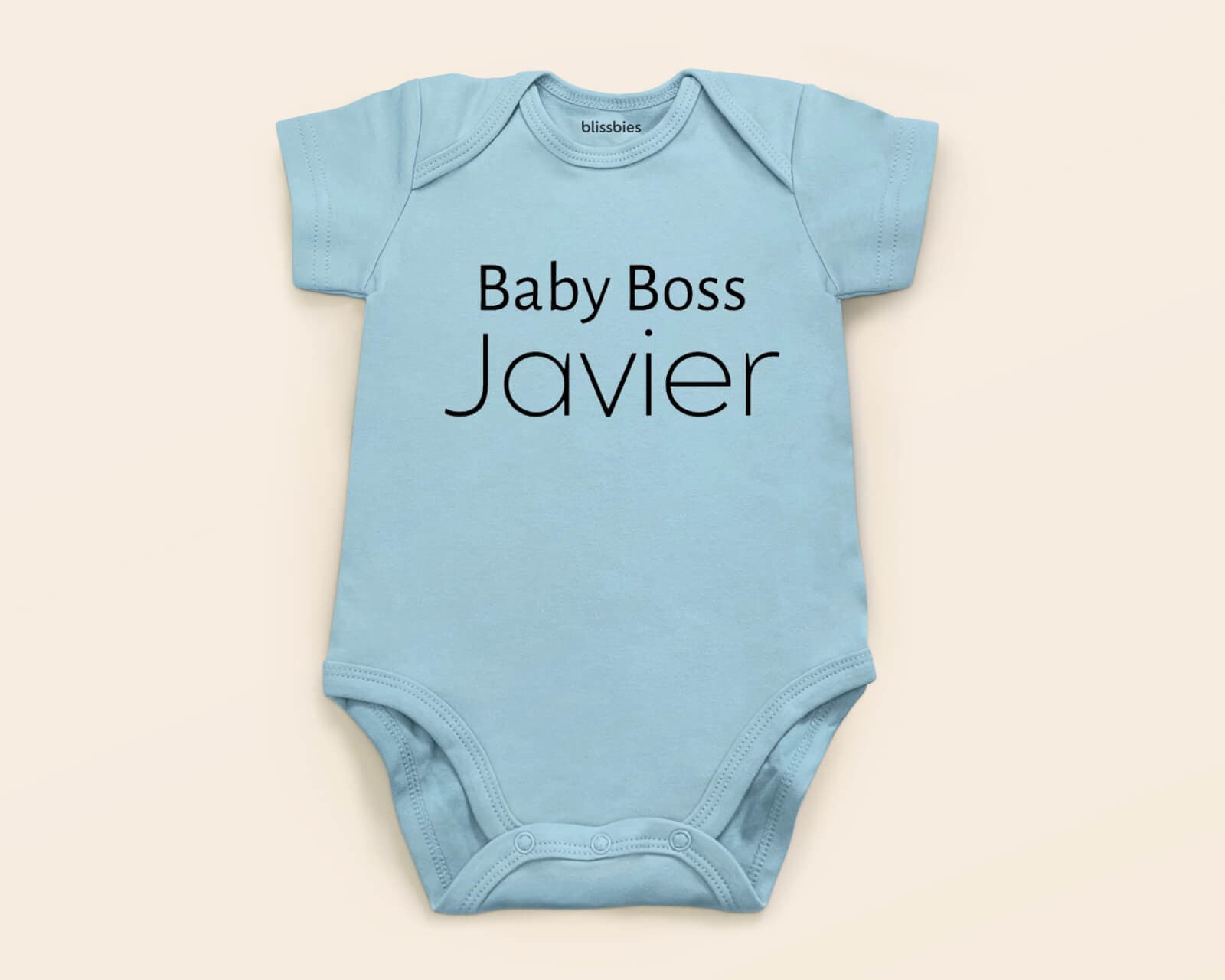 Personalised Baby Romper – Baby Boss – blue romper, baby boss design