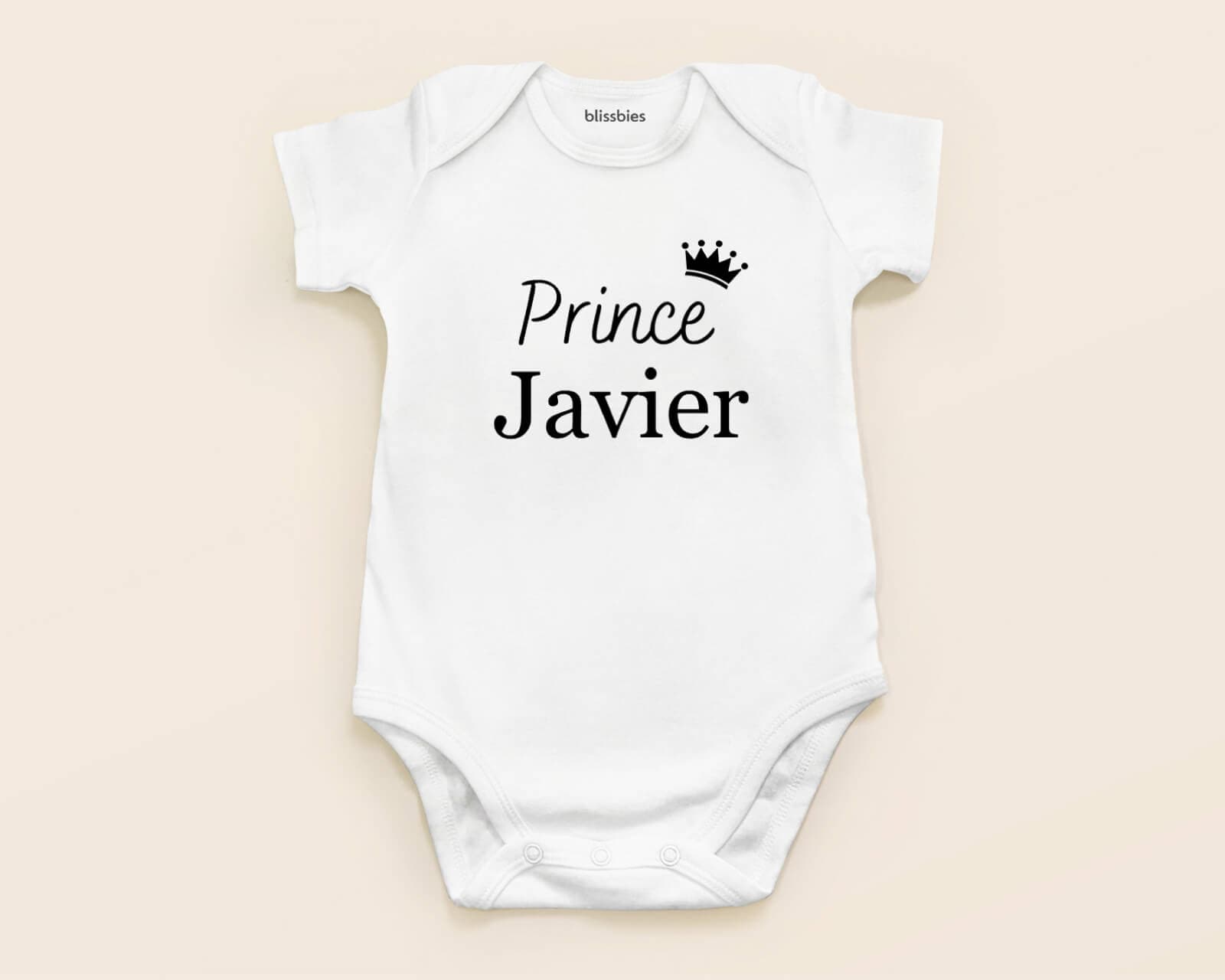 Personalised Baby Romper – Prince Baby – white romper, prince baby design