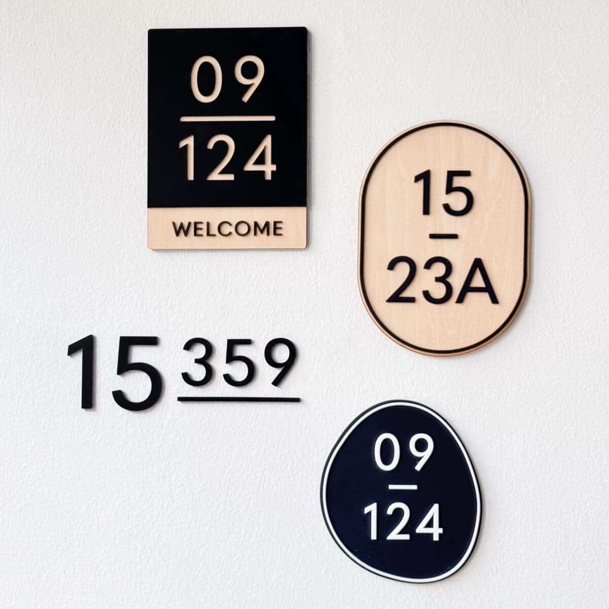 Custom Unit Signage & House Number Plates collection by Blissbies