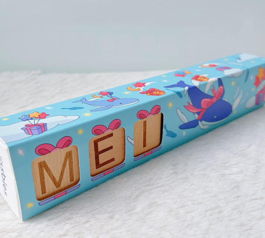 blissbies personalised wooden name block