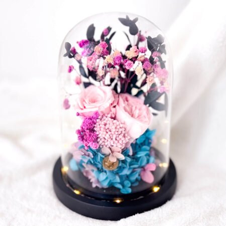image-p-Velvet Purple Roses Preserved Flower Dome-1