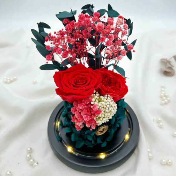 Blissbies preserved flowers typeb red rose 4 ti