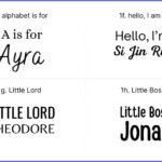 Blissbies personalised romper font style selection