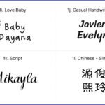 Blissbies personalised romper font style selection