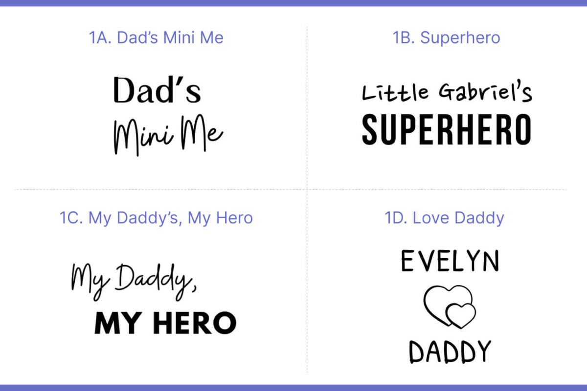 Super mummy daddy baby gift set font style selection - selection 1