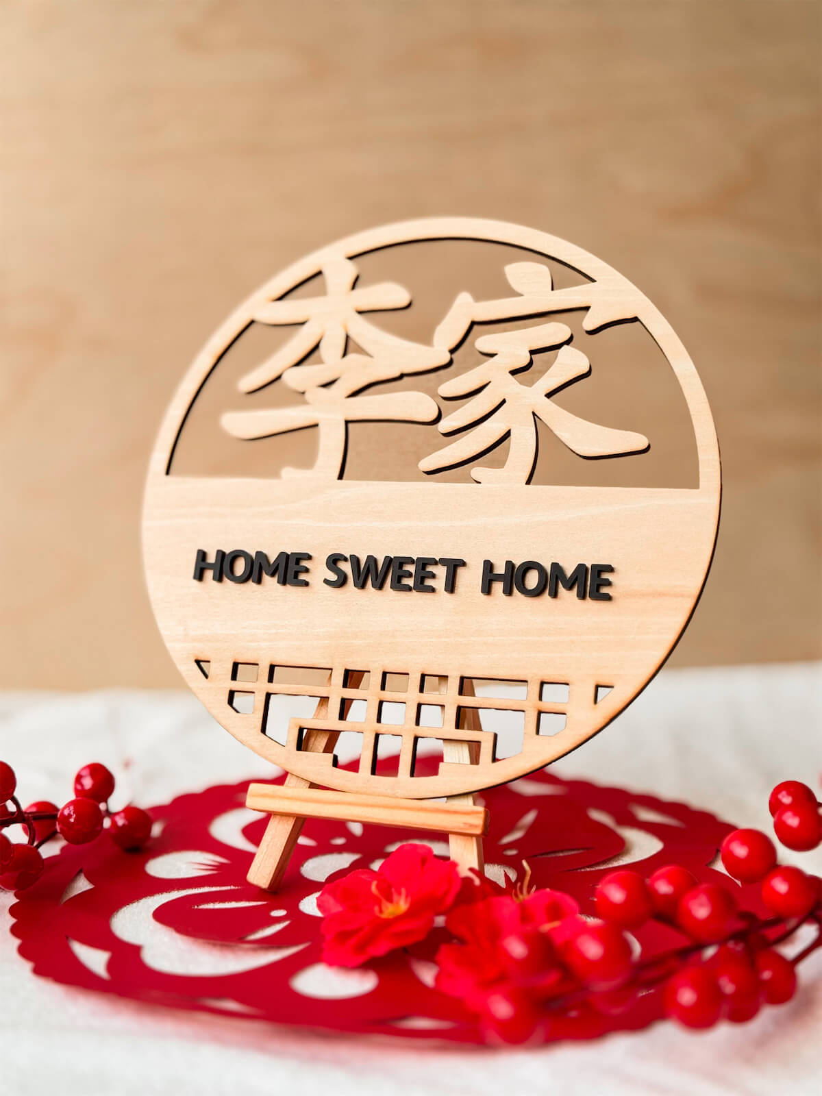 thumbnail-Oriental Signature Family Surname Home Sign (Round)-4