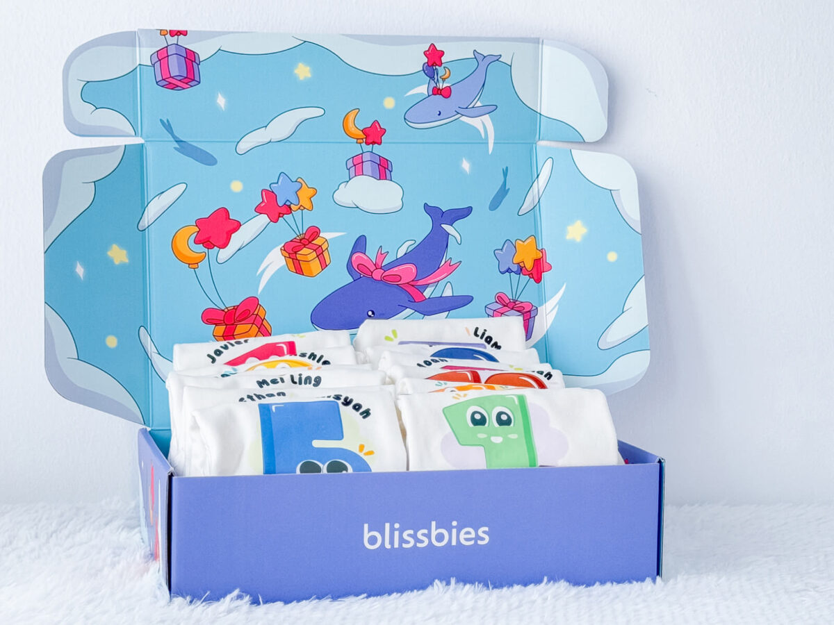 Blissbies baby milestone rompers [5 design options & customisable with baby's name] (6 or 12-piece sets)