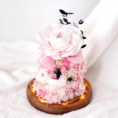 image-p-Blush Rose Pink Preserved Flower Dome-2
