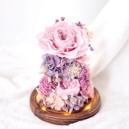 image-p-Lavender Bliss Purple Preserved Flower Dome-2
