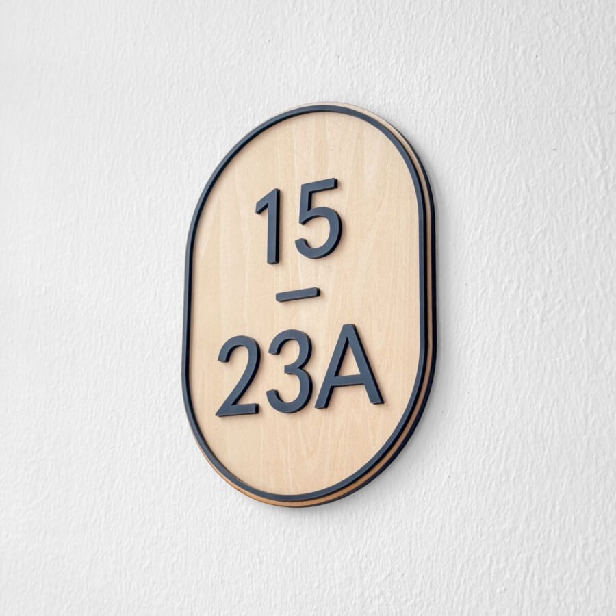 AURA Unit Number Sign (Oval Style 1)