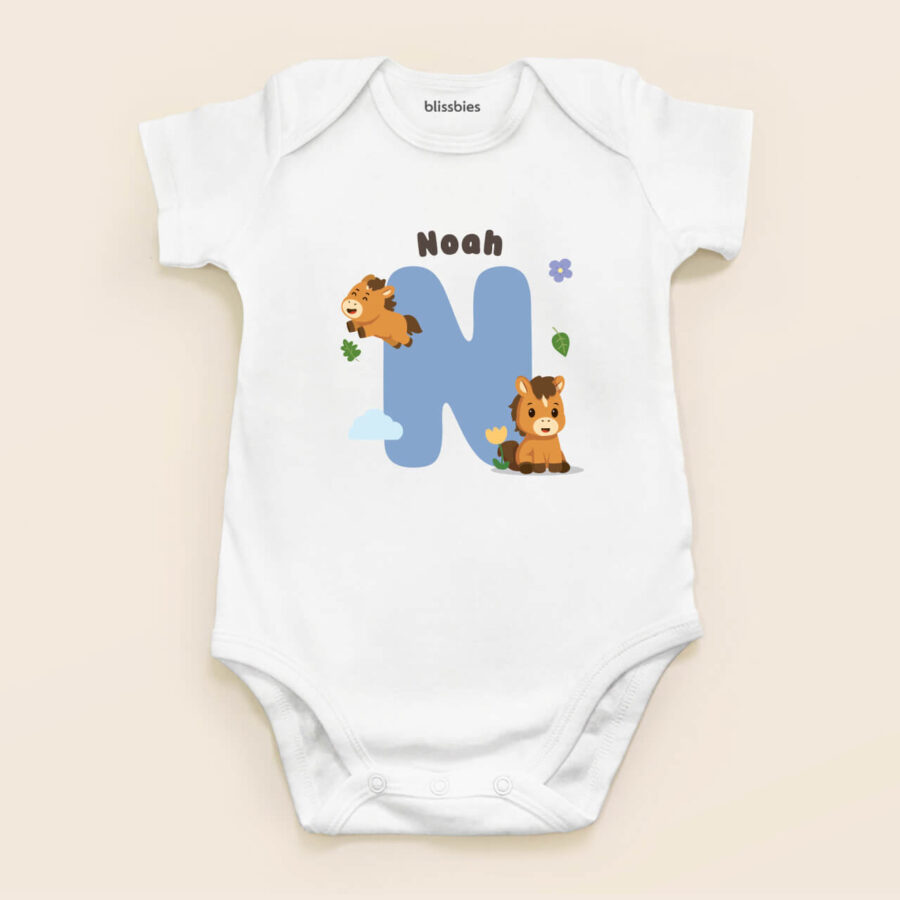 Home MY 17 Personalised Baby Romper - Alphabet Style
