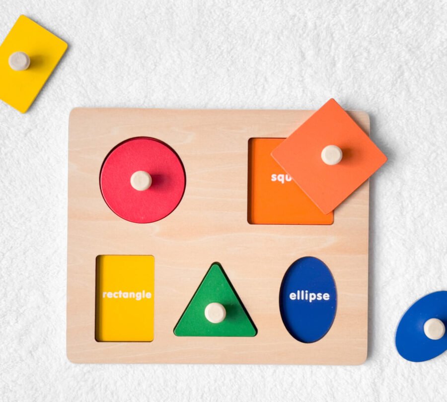 6-in-1 Classic Geometry Wooden Shapes Puzzle