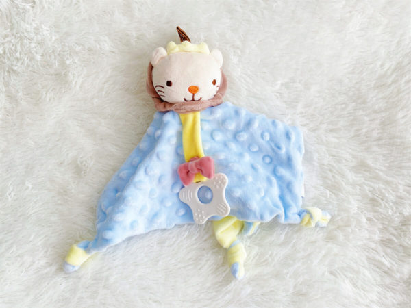 Personalised cute & soft blue lion cloth comforter