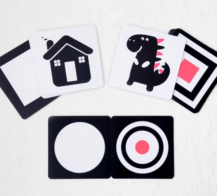 High Contrast Black & White + Colourful Art Cards (80 pcs)
