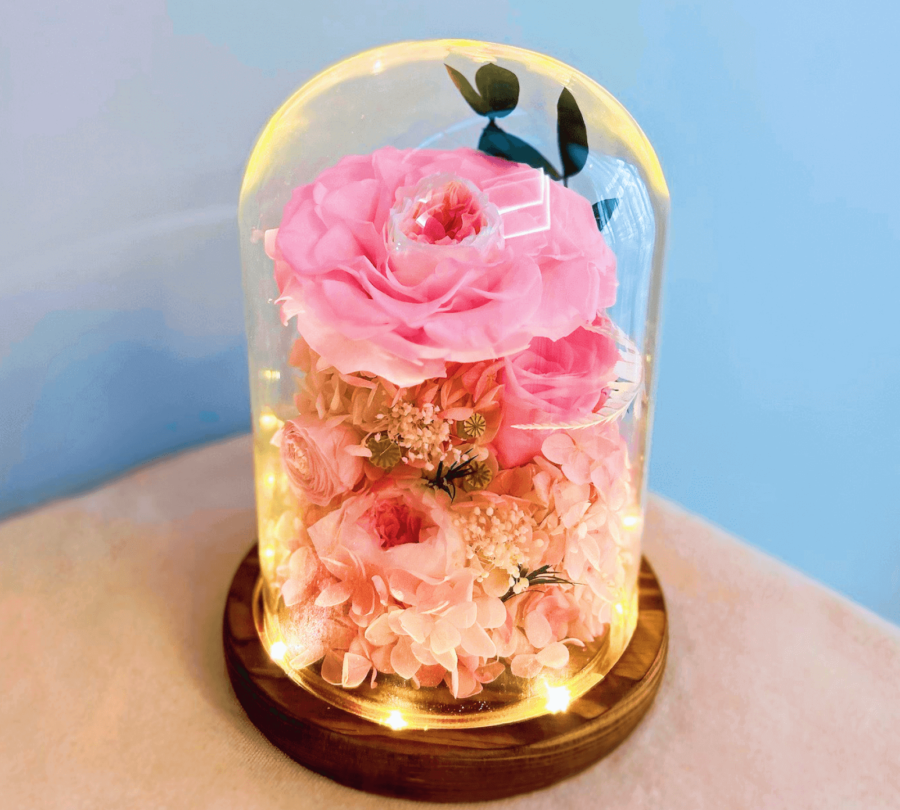 Pink Preserved Flower Dome