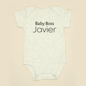 Personalised Baby Boss Organic Babygrow Romper Bodysuit