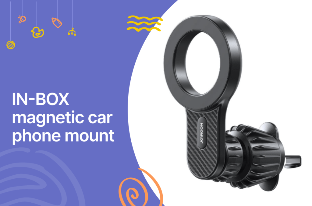 In-box magnetic car phone mount