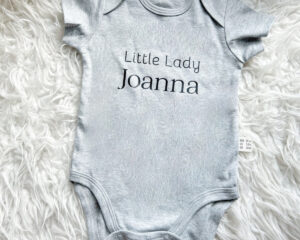 Grey Little Lady personalised romper