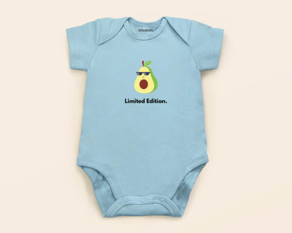 Blissbies romper blue design avocado s1