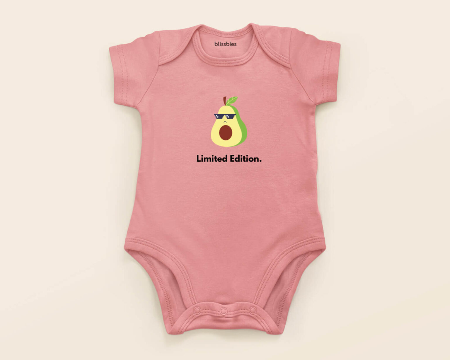 Blissbies romper pink design avocado s1