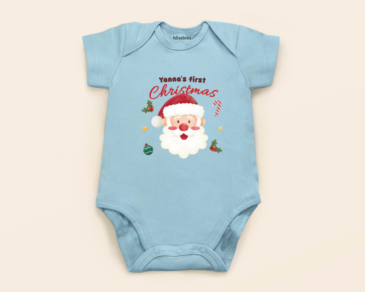 Blissbies romper blue design xmas style1 1